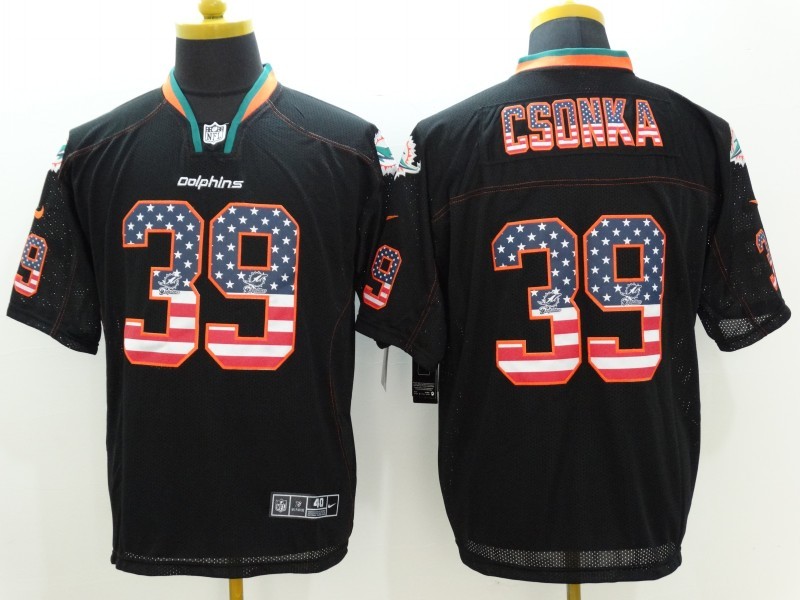 Men's Miami Dolphins Larry Csonka #39 Black Jersey